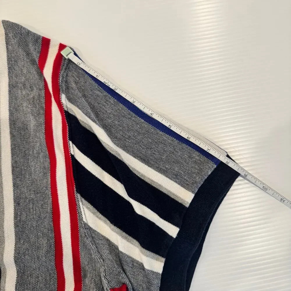 Chaps Ralph Lauren Polo Shirt Men's L Striped Crest Logo Cotton Preppy Golf
